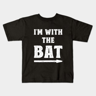 Funny Halloween I'm With The Bat Costume Couple (White) Kids T-Shirt